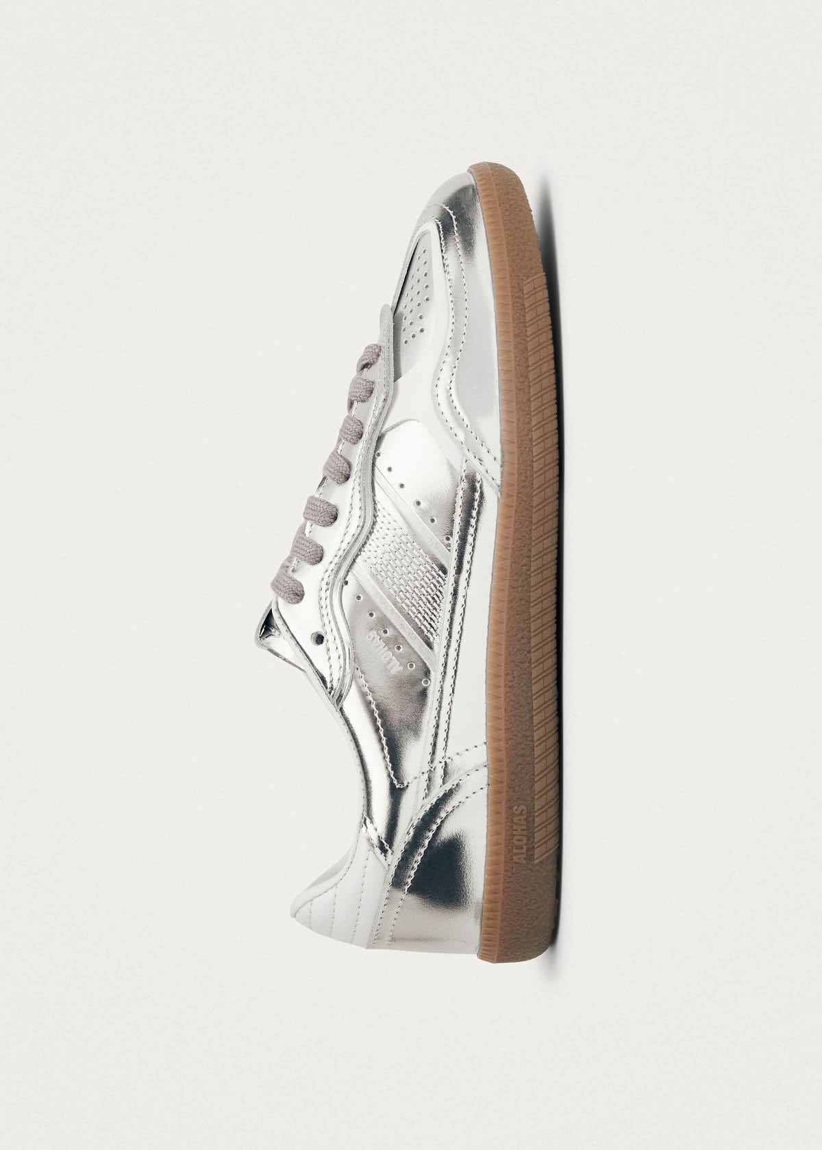 Tb.490 Rife Shimmer Silver Cream Leather Sneakers - Image 4