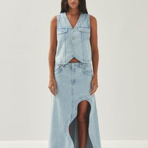 Carmina Light Blue Denim Skirt