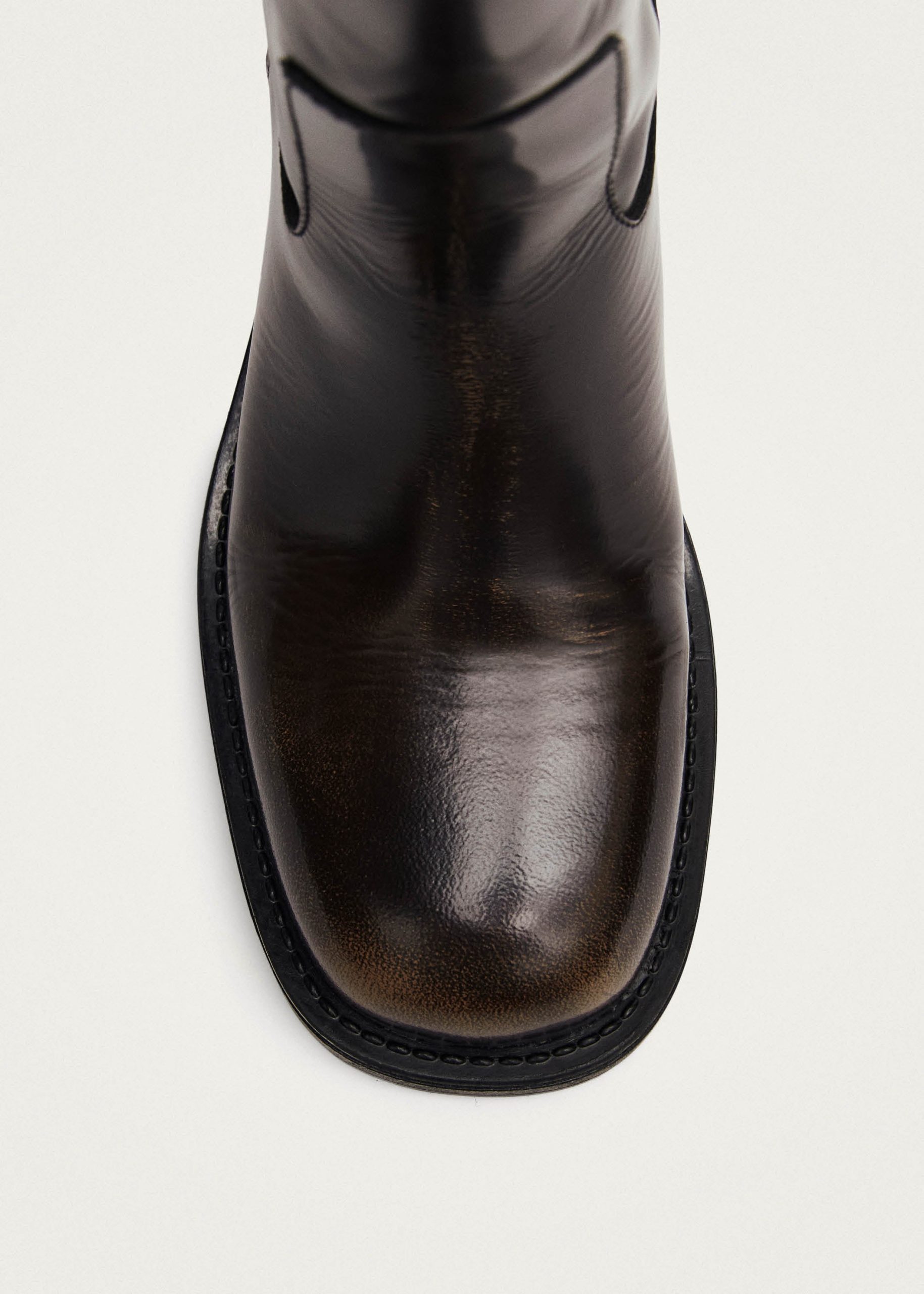 Sajan Vintage Effect Brown Leather Boots - Image 6