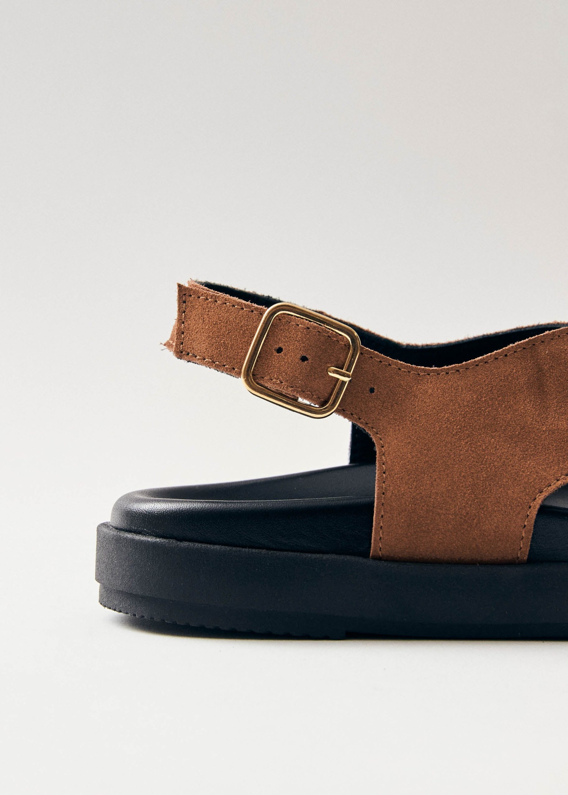 Nico Suede Brown Leather Sandals - Image 6