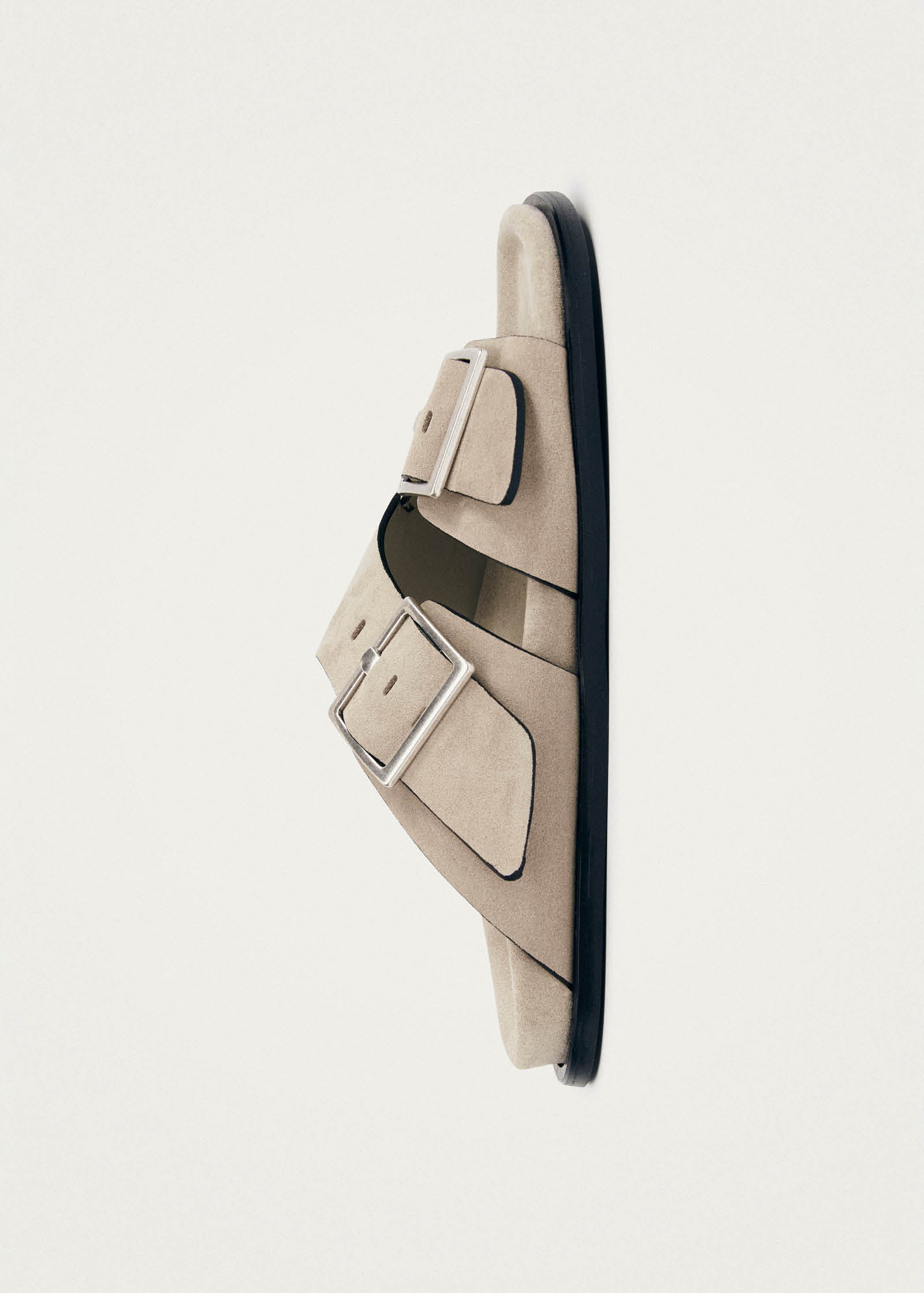 Alba Suede Beige Leather Sandals - Image 4