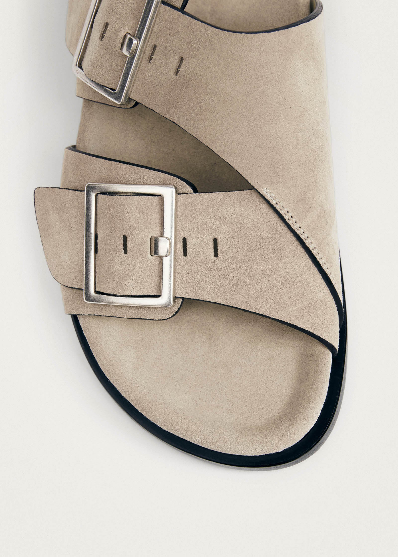 Alba Suede Beige Leather Sandals - Image 6
