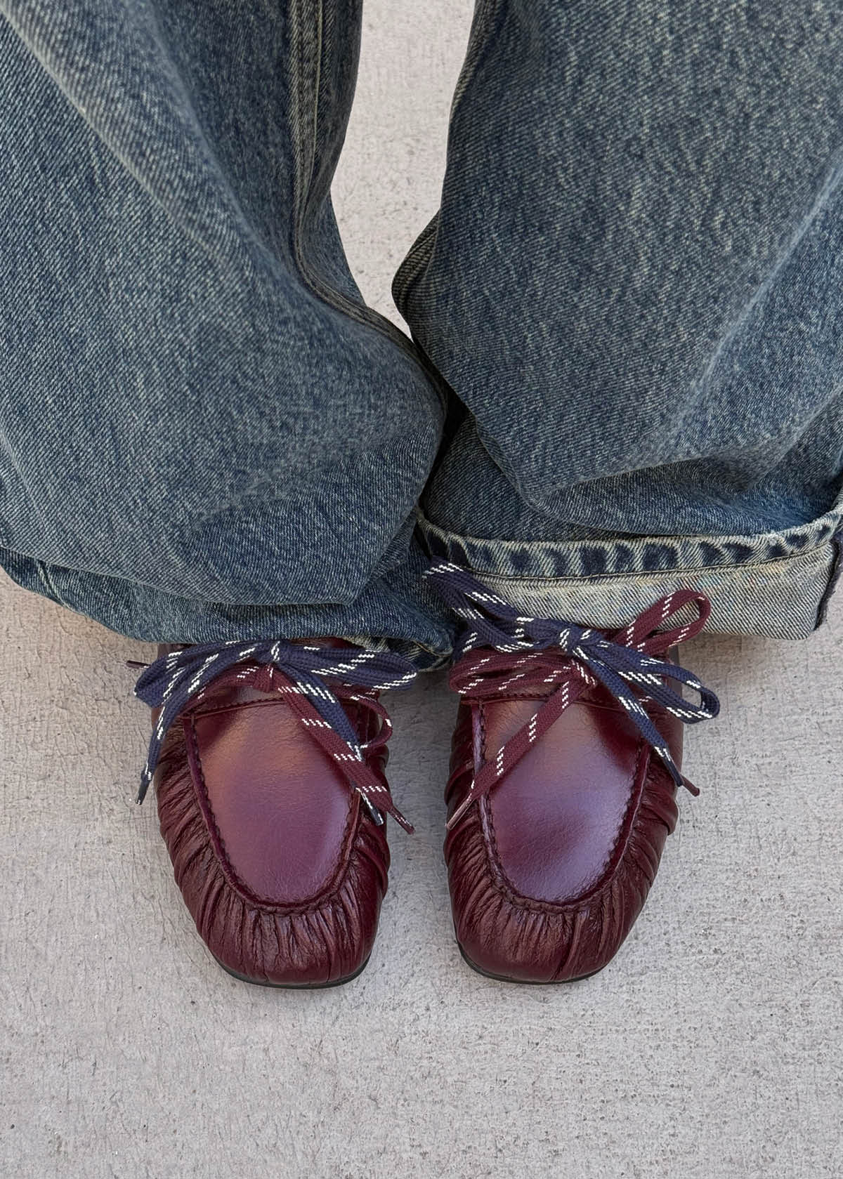 Aven Lace Rift Burgundy Leather Loafers - Image 2