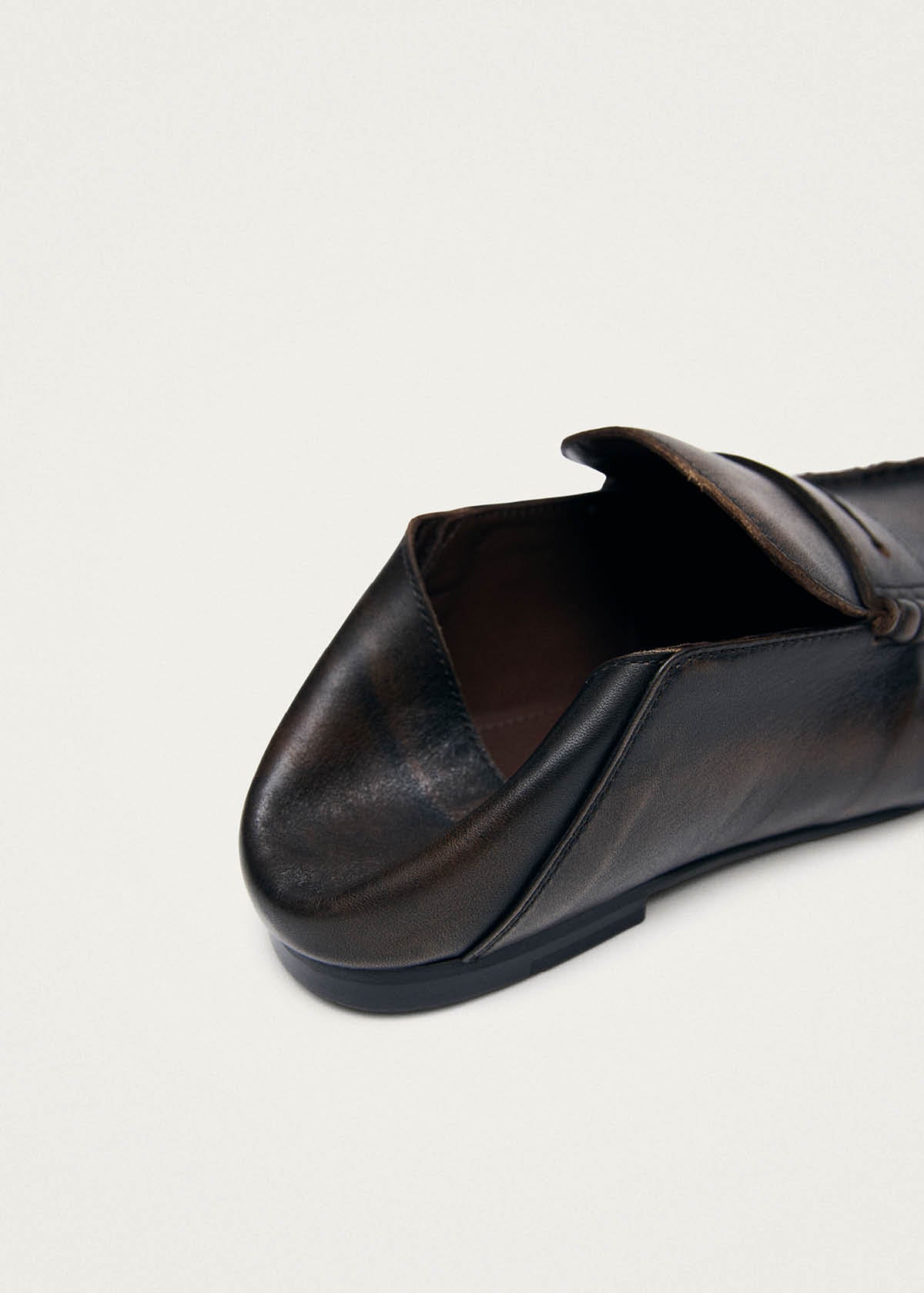 Aven Mule Vintage Effect Brown Leather Loafers - Image 7