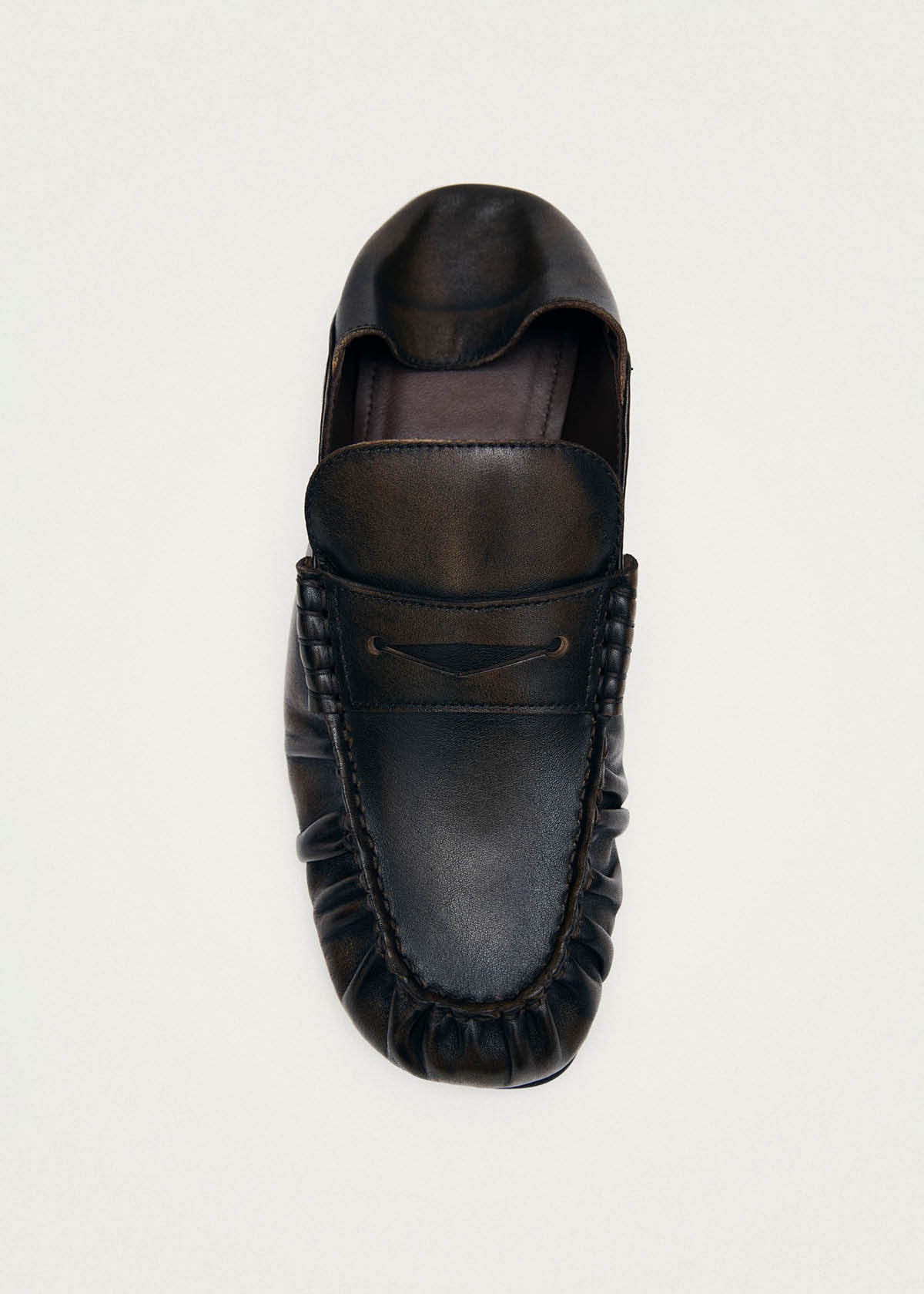 Aven Mule Vintage Effect Brown Leather Loafers - Image 5