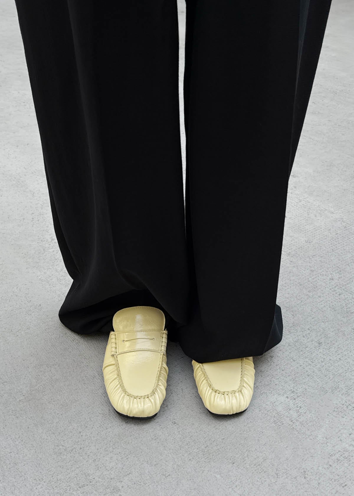 Aven Mule Patent Pale Yellow Leather Loafers - Image 2