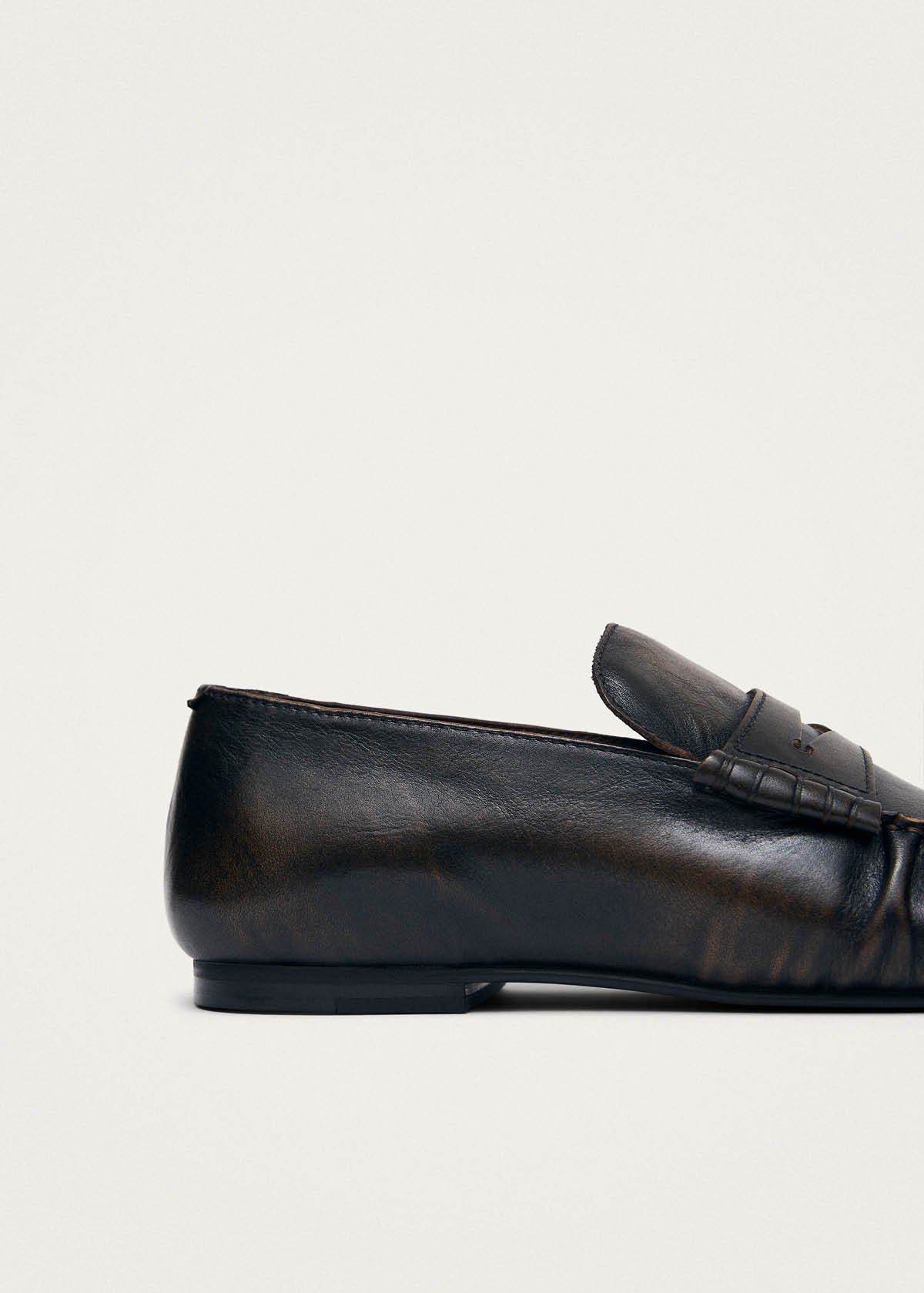 Aven Vintage Effect Brown Leather Loafers - Image 8