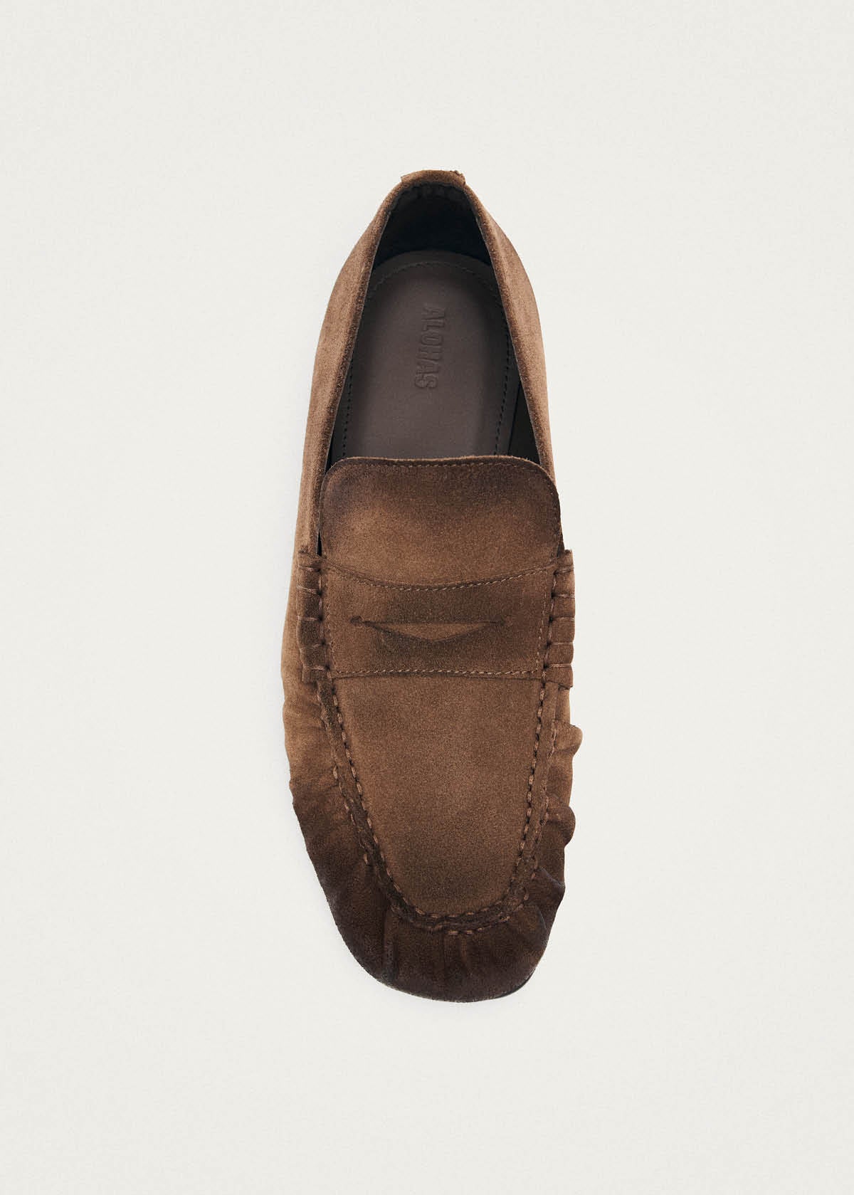 Aven Vintage Effect Suede Brown Leather Loafers - Image 5