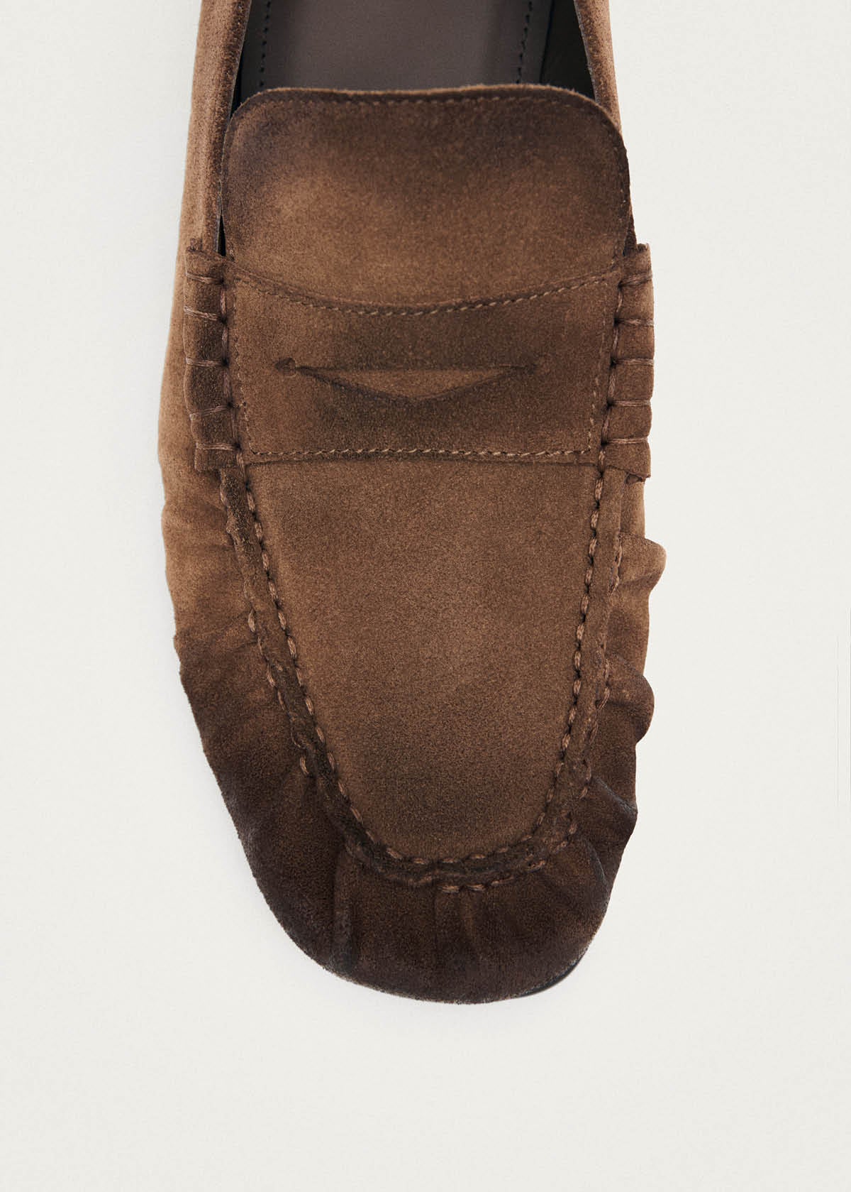 Aven Vintage Effect Suede Brown Leather Loafers - Image 6