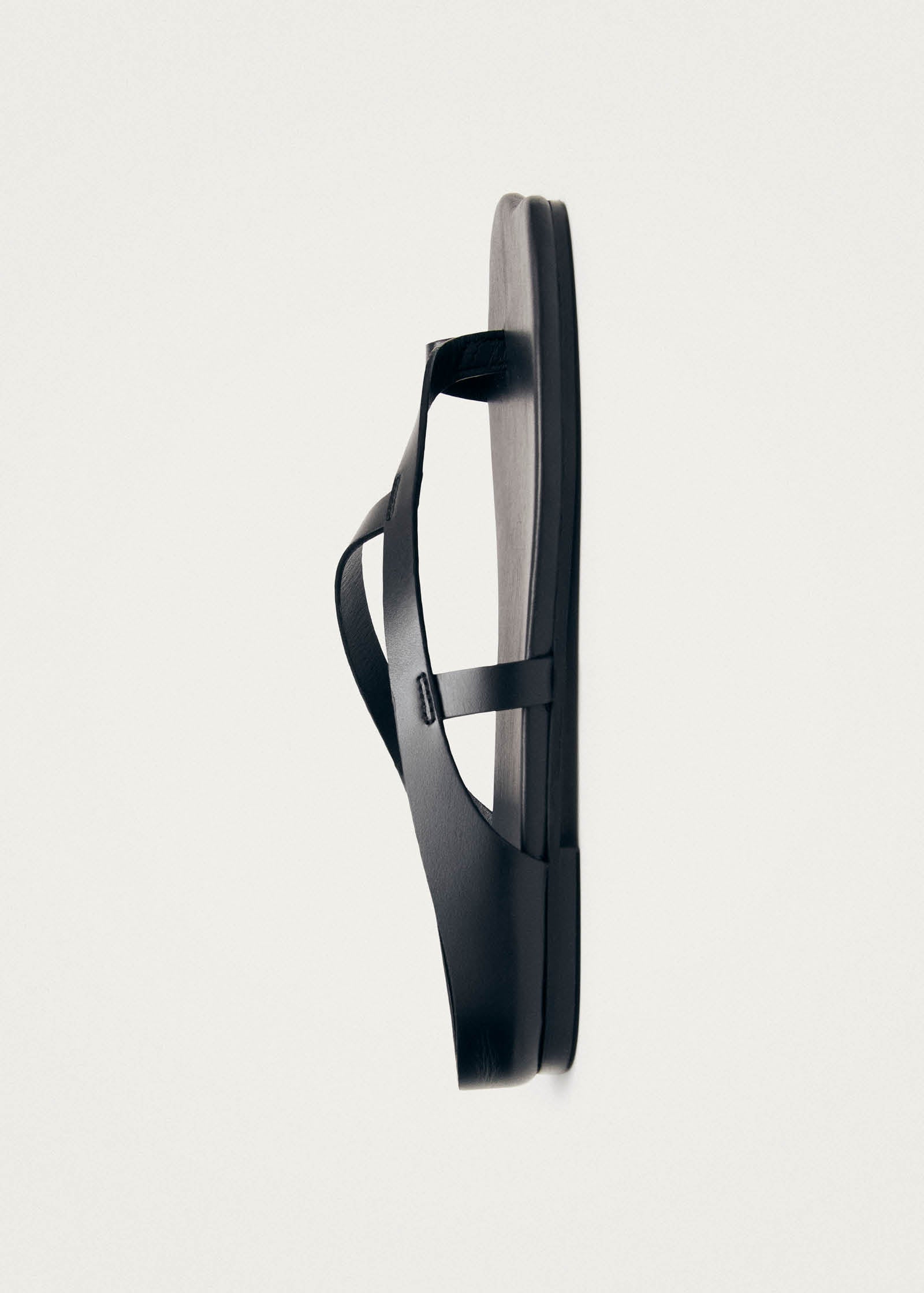 Dawn Black Leather Sandals - Image 4