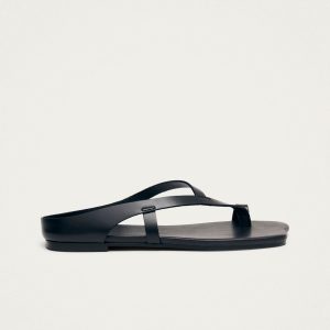 Dawn Black Leather Sandals