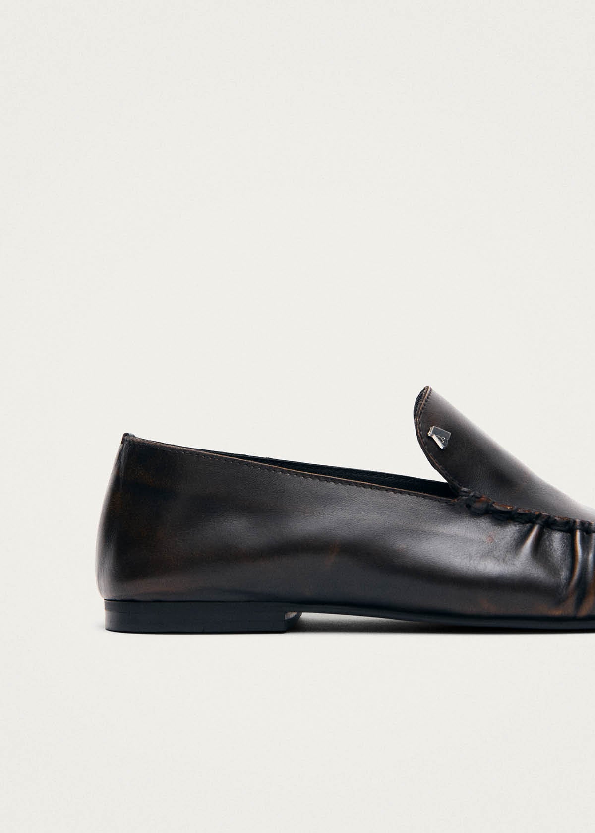 Gabe Vintage Effect Brown Leather Loafers - Image 7