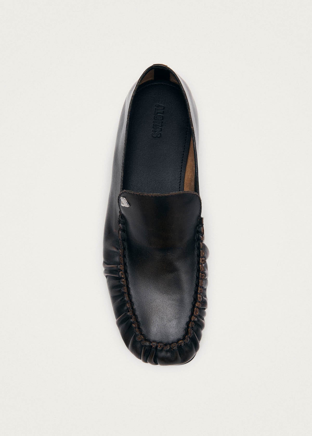 Gabe Vintage Effect Brown Leather Loafers - Image 5