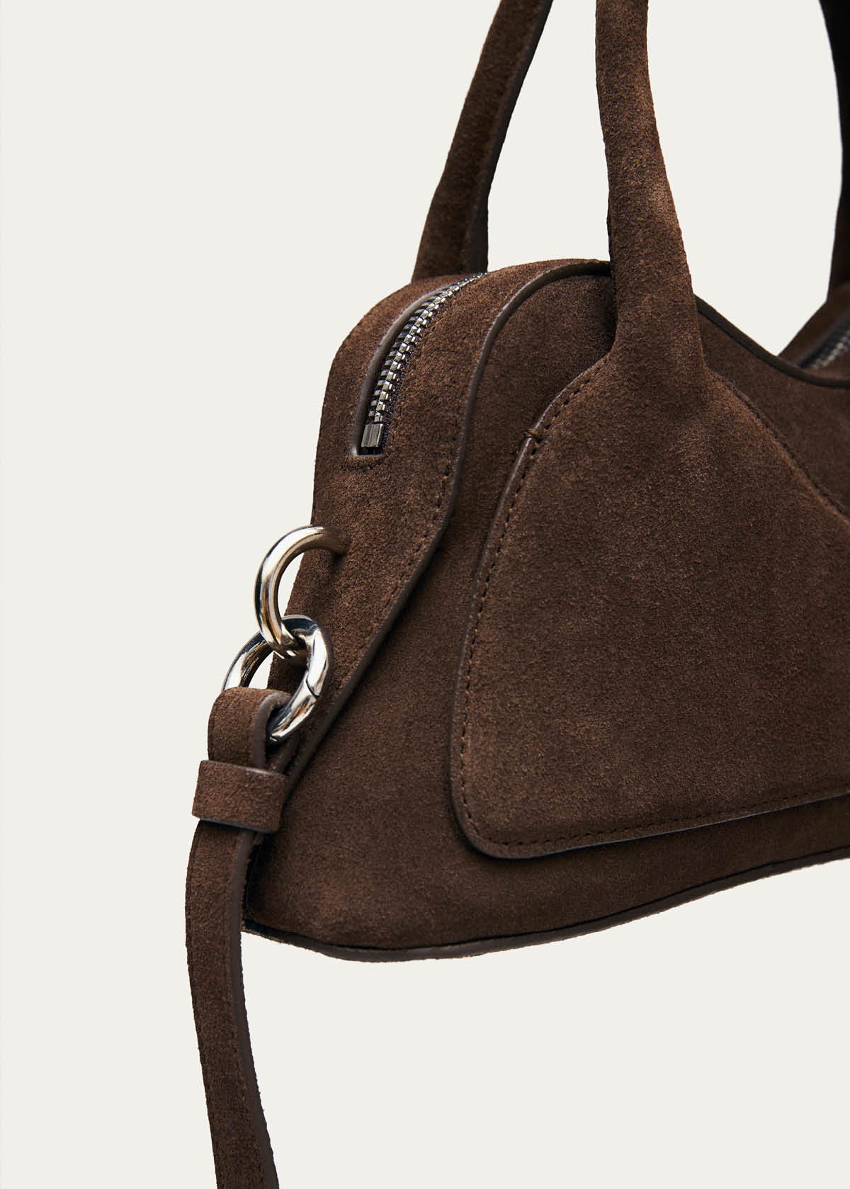 Hilma Mini Suede Brown Leather Bag - Image 8