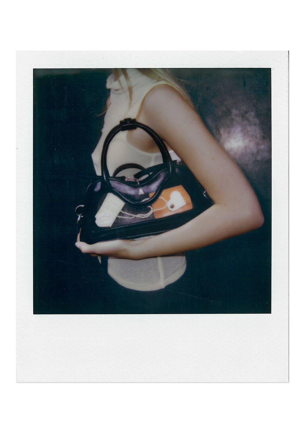 Hilma Mini Vinyl Black Leather Bag - Image 2