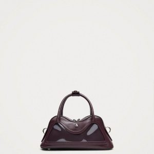 Hilma Mini Vinyl Burgundy Leather Bag