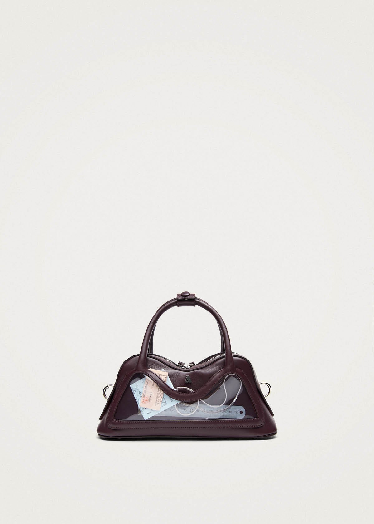 Hilma Mini Vinyl Burgundy Leather Bag - Image 4