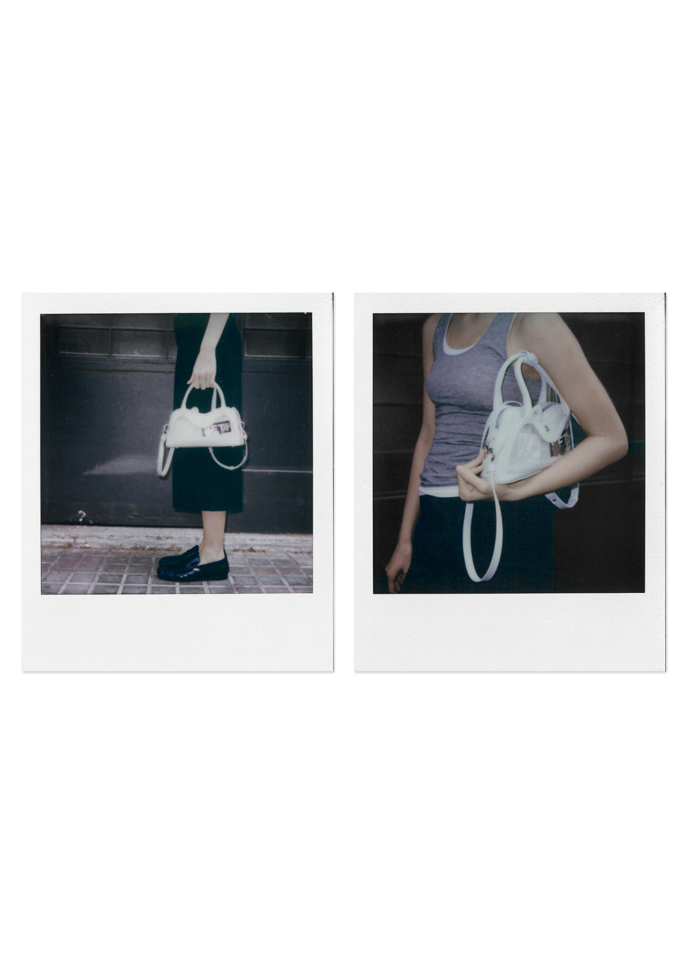 Hilma Mini Vinyl White Leather Bag - Image 2