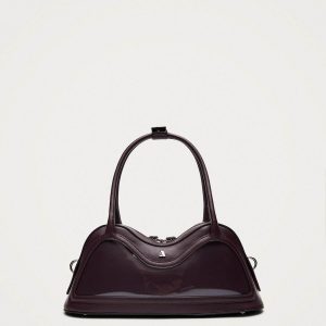 Hilma Vinyl Burgundy Leather Bag