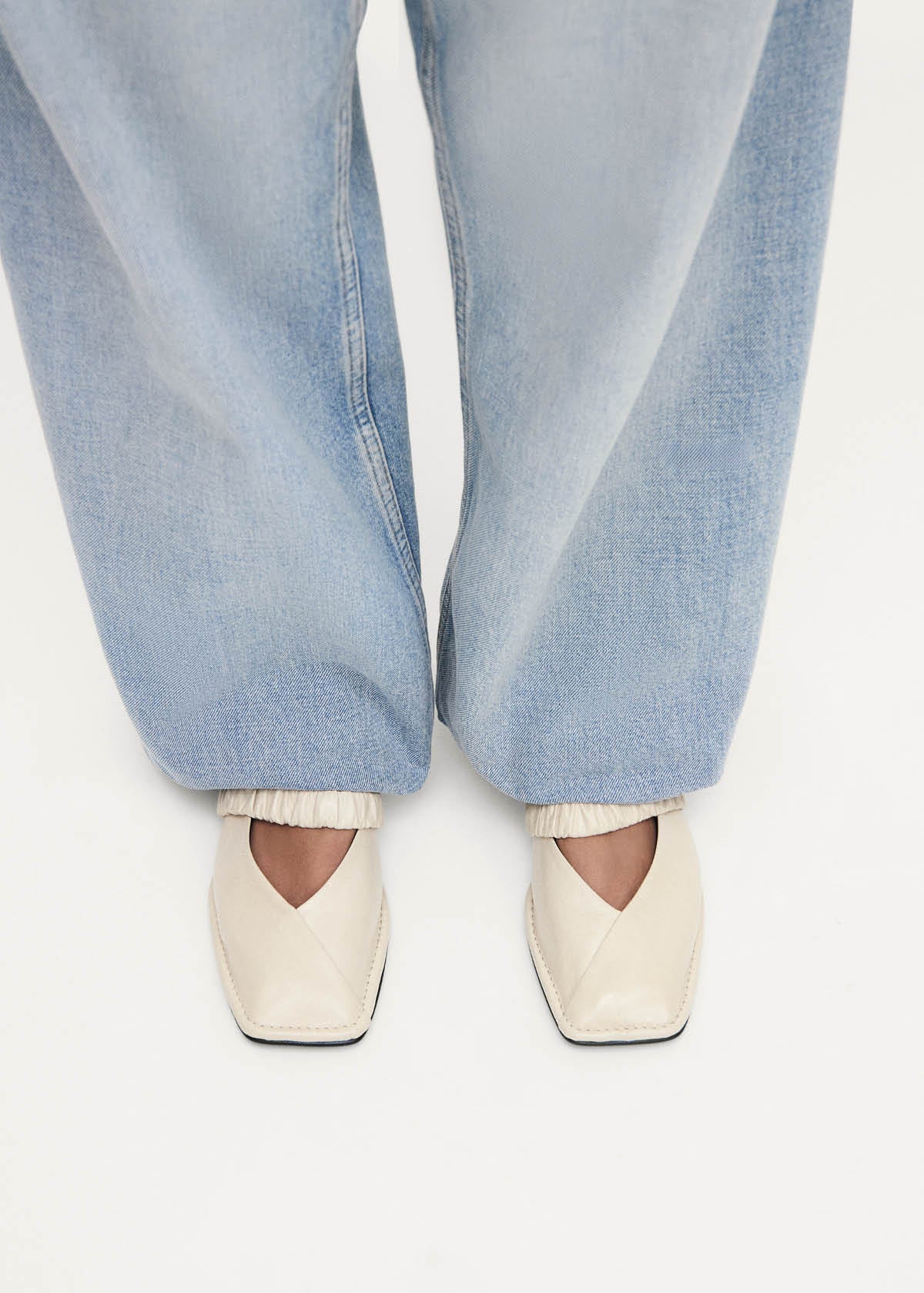 Lautan Cream Leather Ballet Flats - Image 2