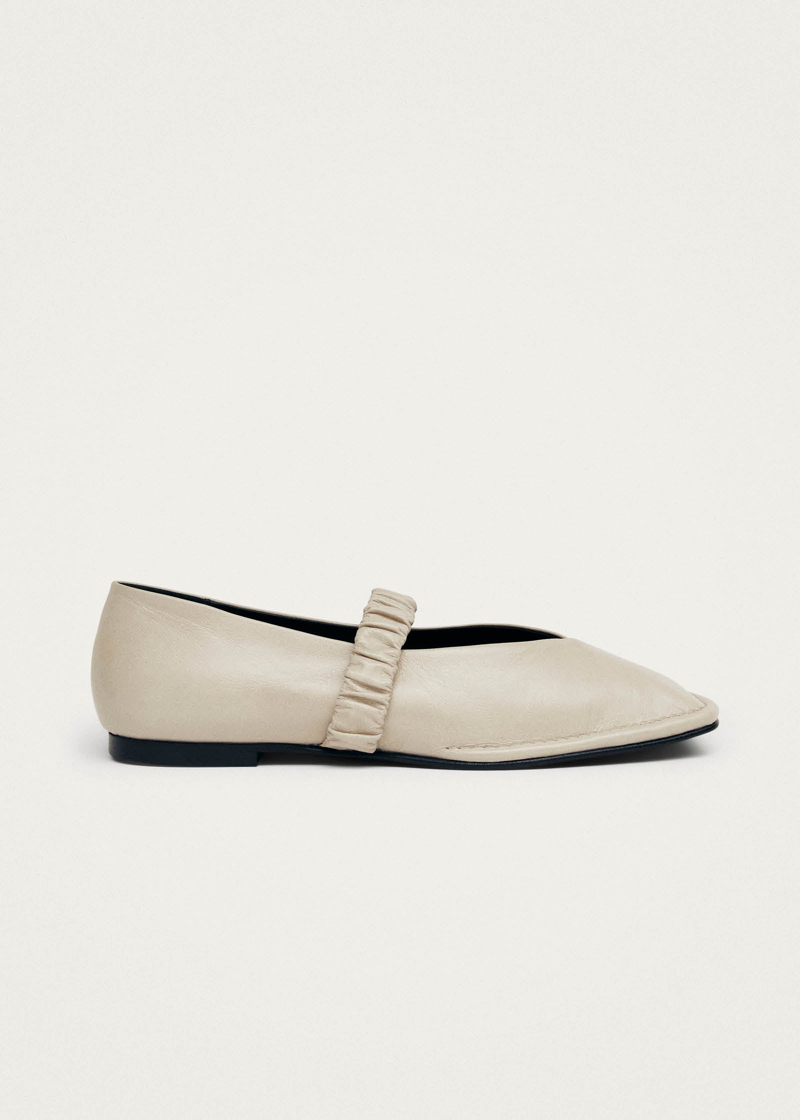Lautan Cream Leather Ballet Flats - Image 4