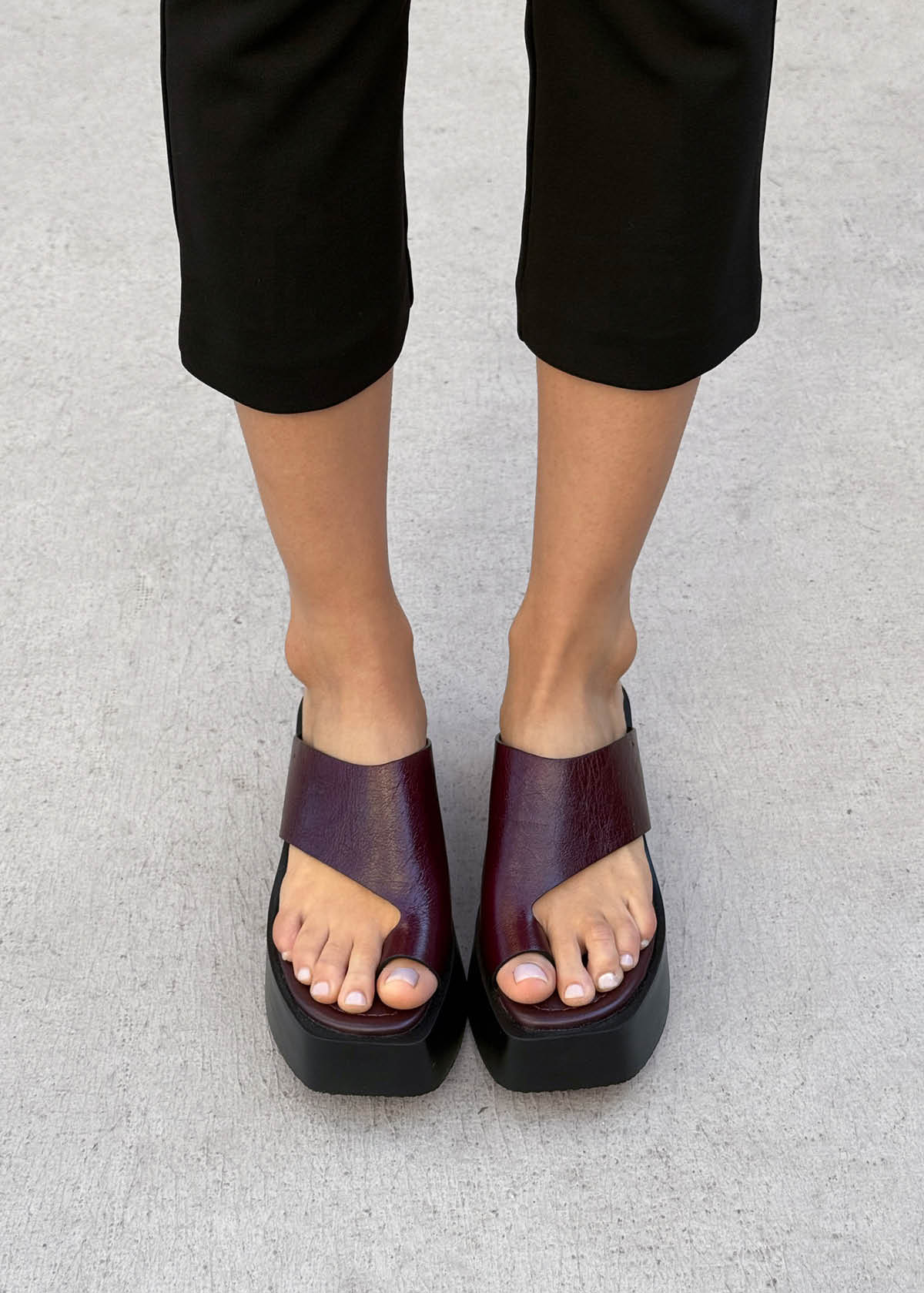 Nova Rift Burgundy Leather Sandals - Image 2