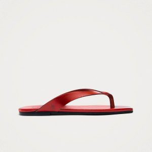 Ola Rift Red Leather Sandals