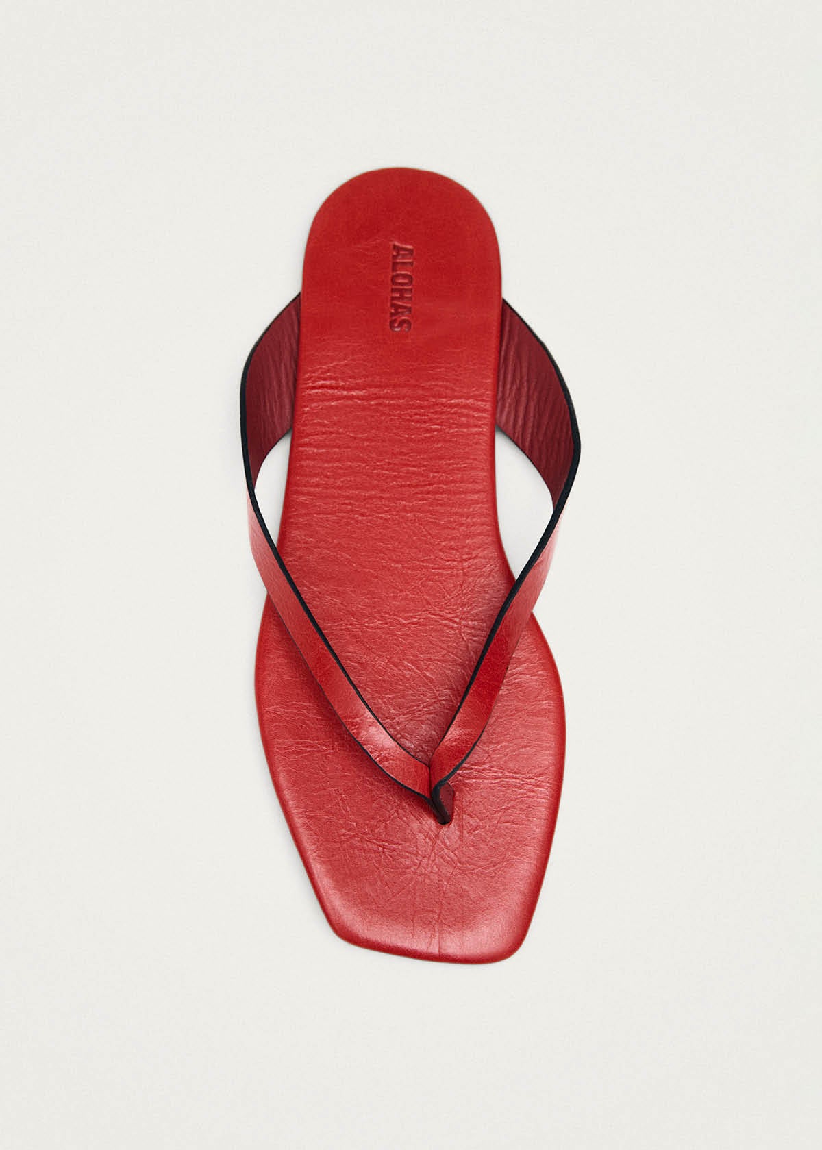 Ola Rift Red Leather Sandals - Image 5