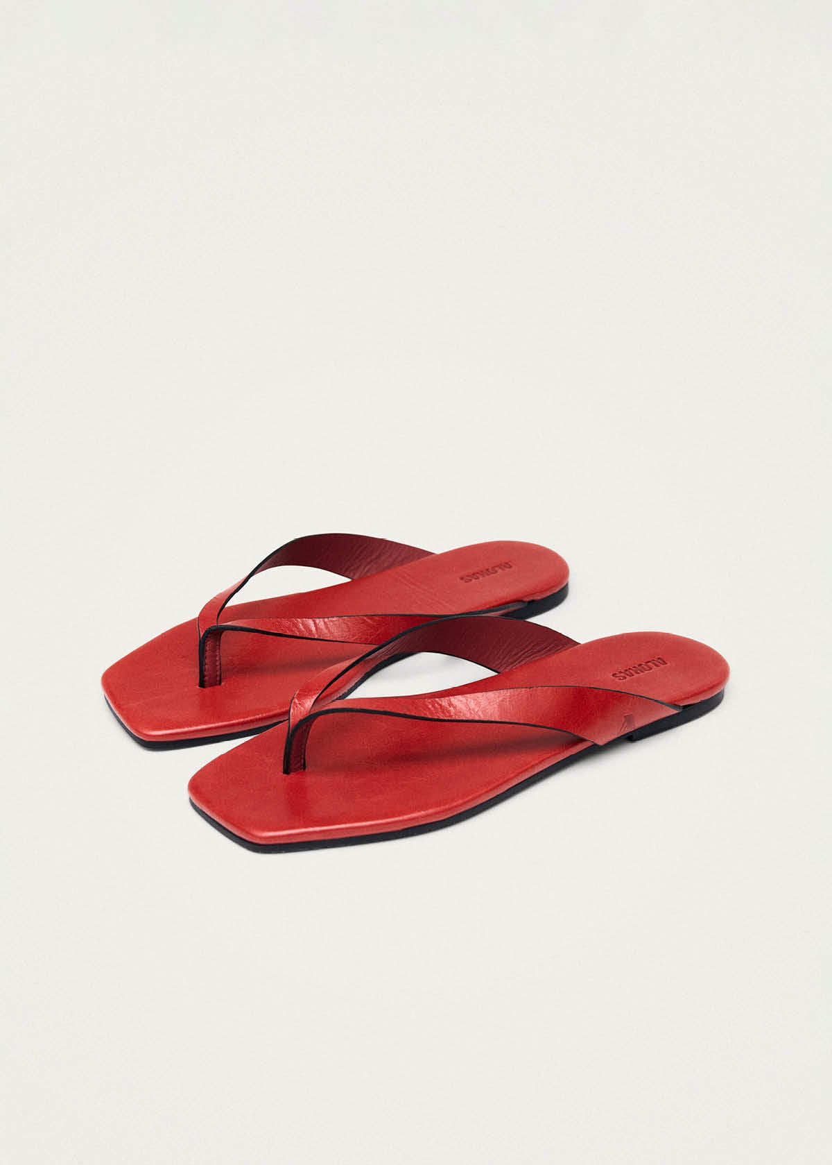 Ola Rift Red Leather Sandals - Image 6
