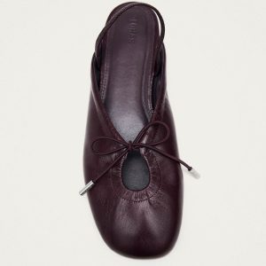 Oli Rift Burgundy Leather Ballet Flats