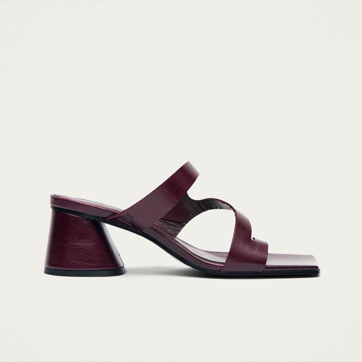 Orielle Rift Burgundy Leather Sandals - Image 3