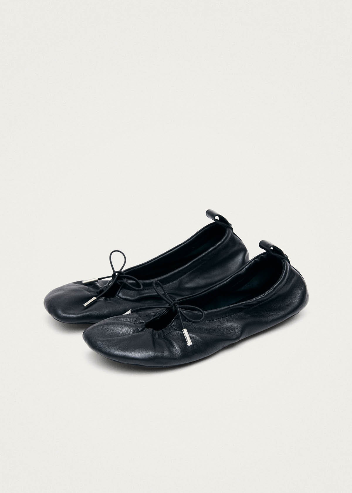 Rosalind Barefoot Black Leather Ballet Flats - Image 5