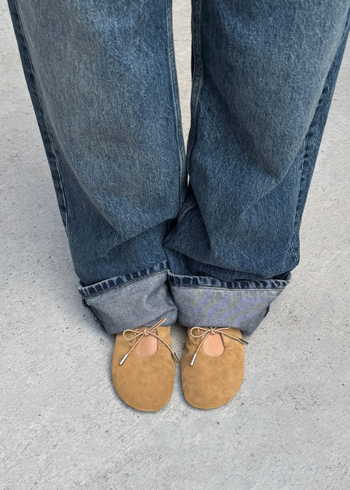 Rosalind Barefoot Suede Sand Leather Ballet Flats - Image 2