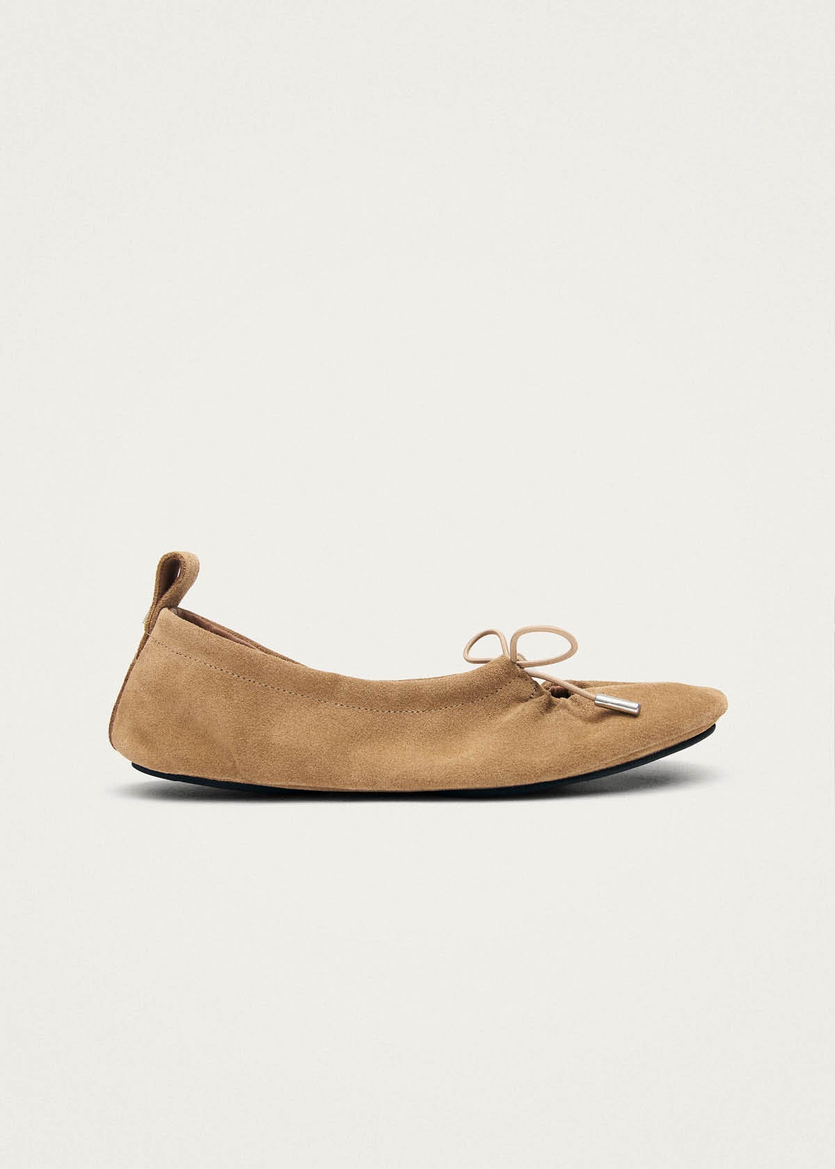 Rosalind Barefoot Suede Sand Leather Ballet Flats - Image 4