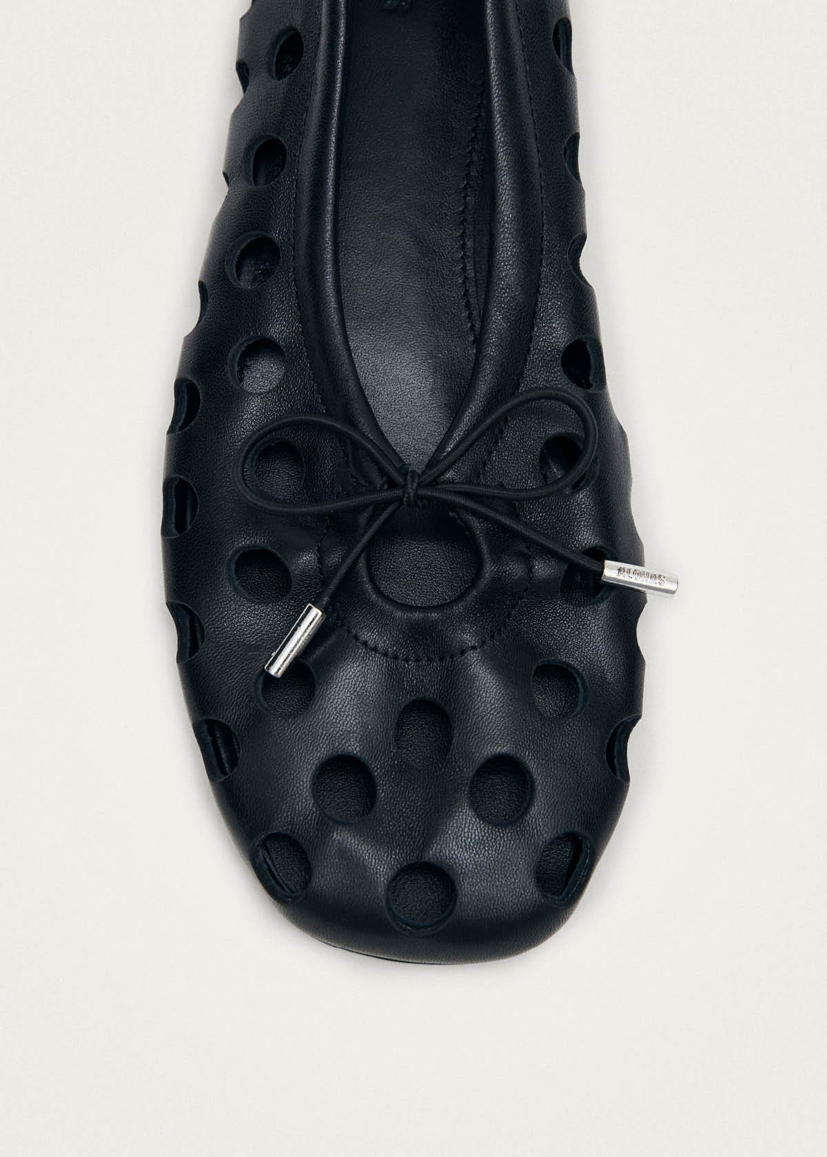 Rosalind Cut Out Black Leather Ballet Flats - Image 6