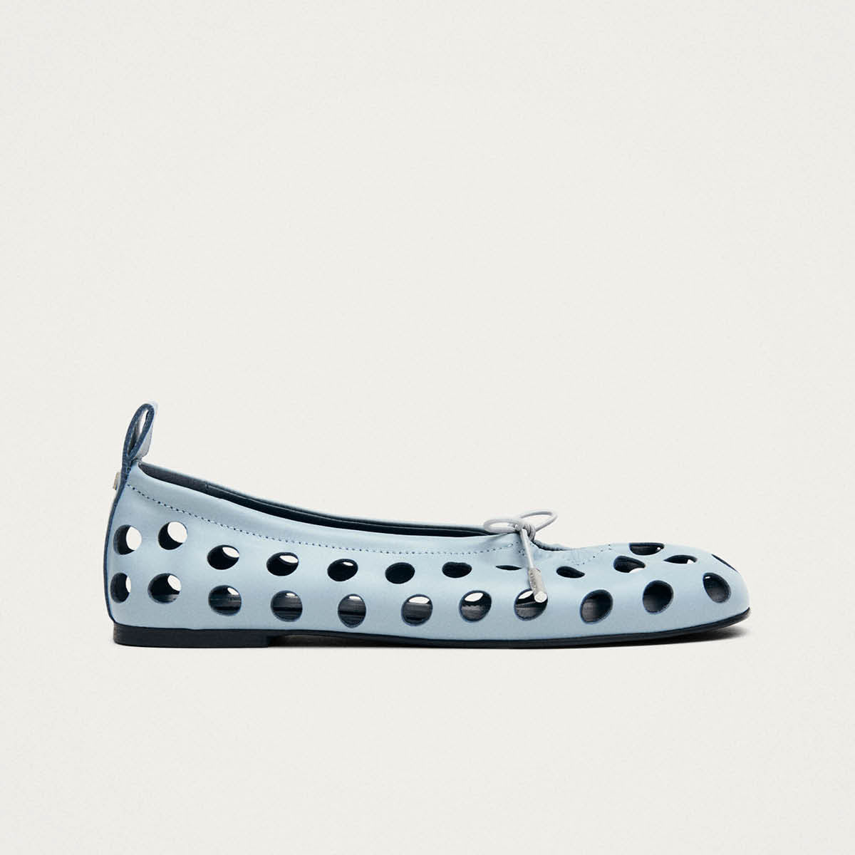 Rosalind Cut Out Blue Leather Ballet Flats - Image 3