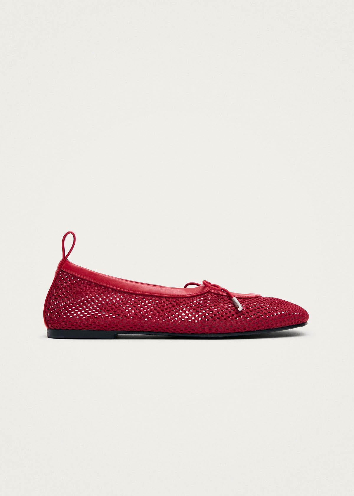 Rosalind Mesh Red Leather Ballet Flats - Image 4