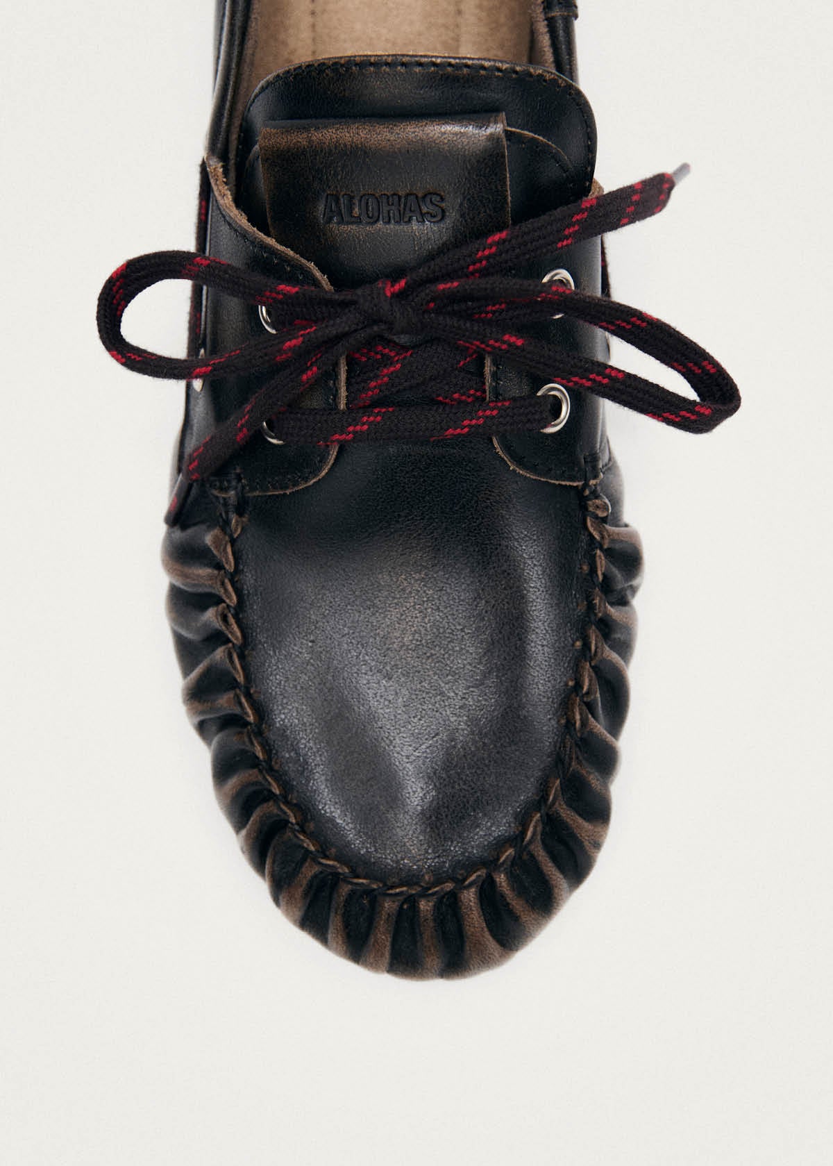 Rowan Sporty Vintage Effect Brown Leather Loafers - Image 6