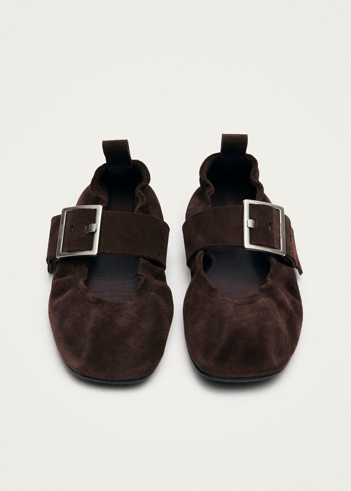 Sarea Suede Brown Leather Ballet Flats - Image 6