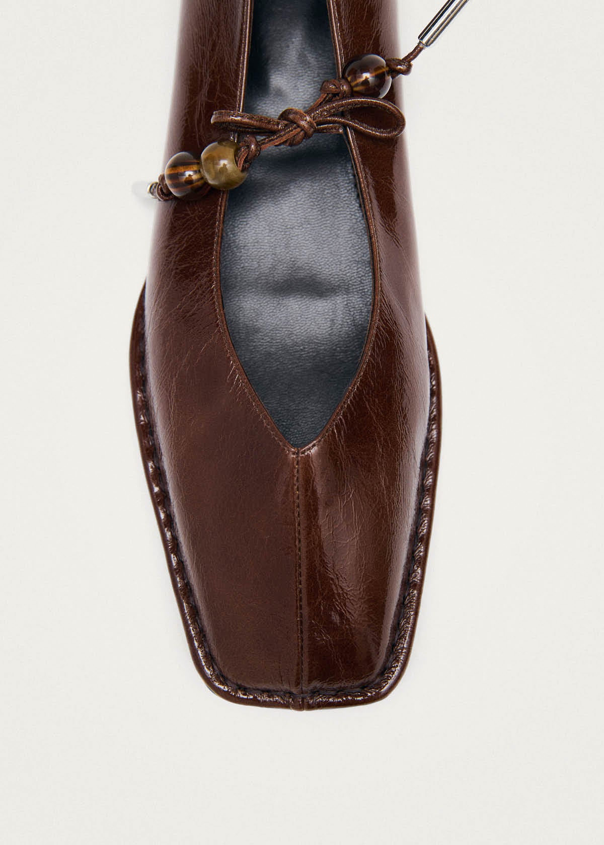 Sway Beads Rift Brown Leather Ballet Flats - Image 6