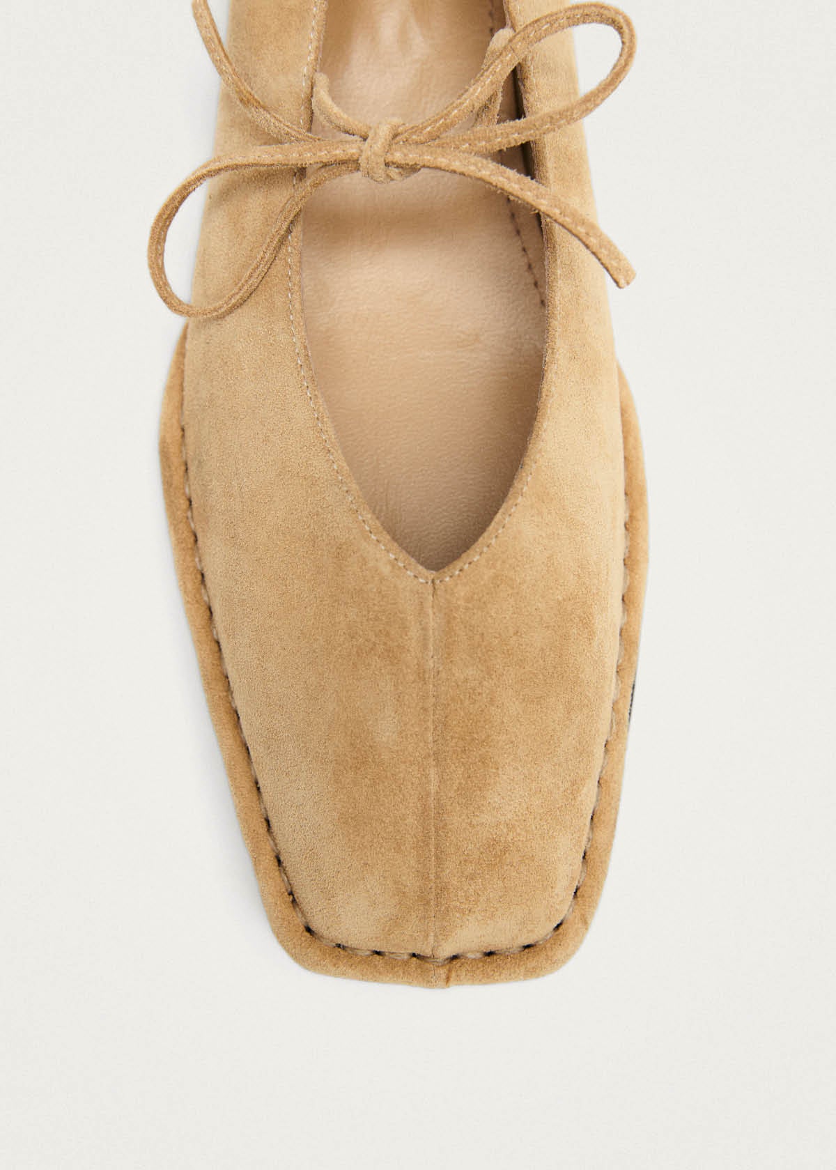 Sway Suede Beige Leather Ballet Flats - Image 6