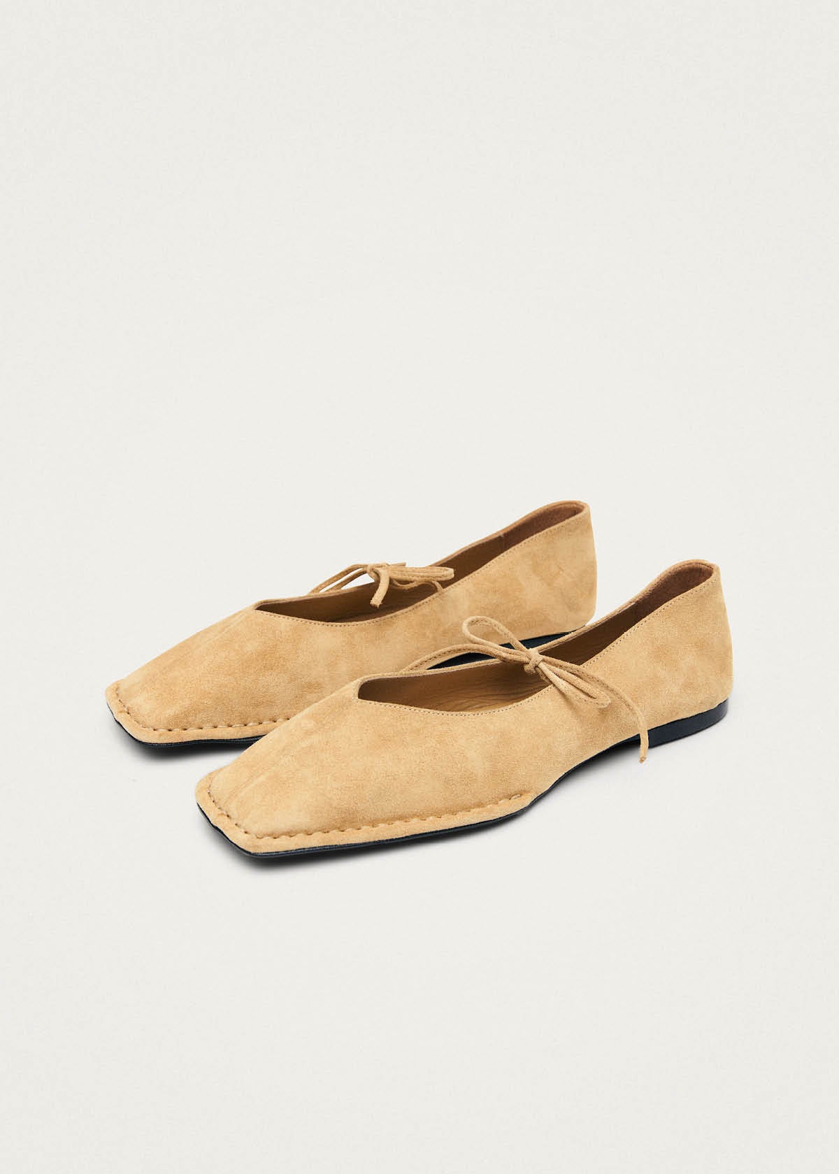 Sway Suede Beige Leather Ballet Flats - Image 5