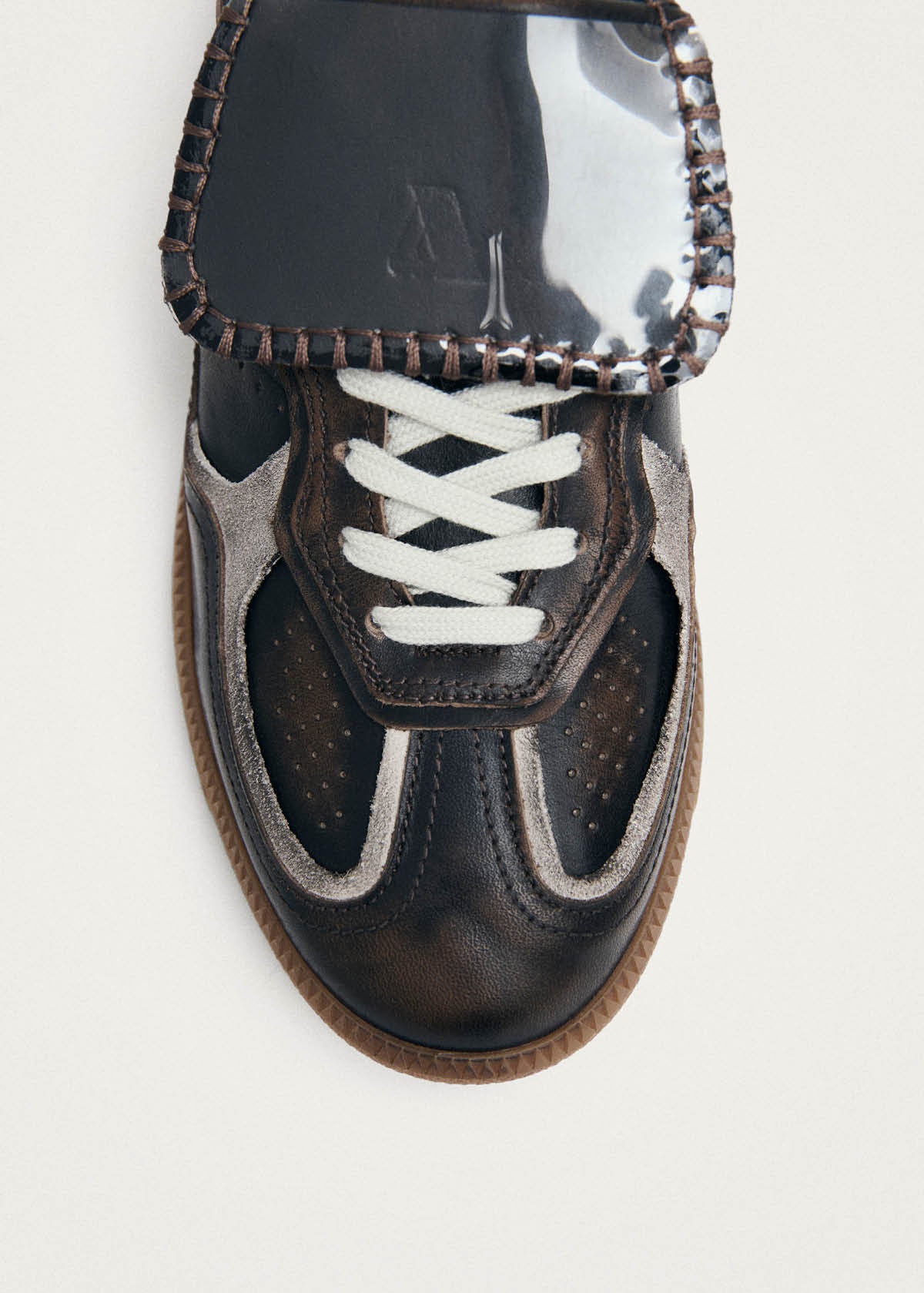 Tb.490 Club Vinyl Vintage Effect Brown Leather Sneakers - Image 6