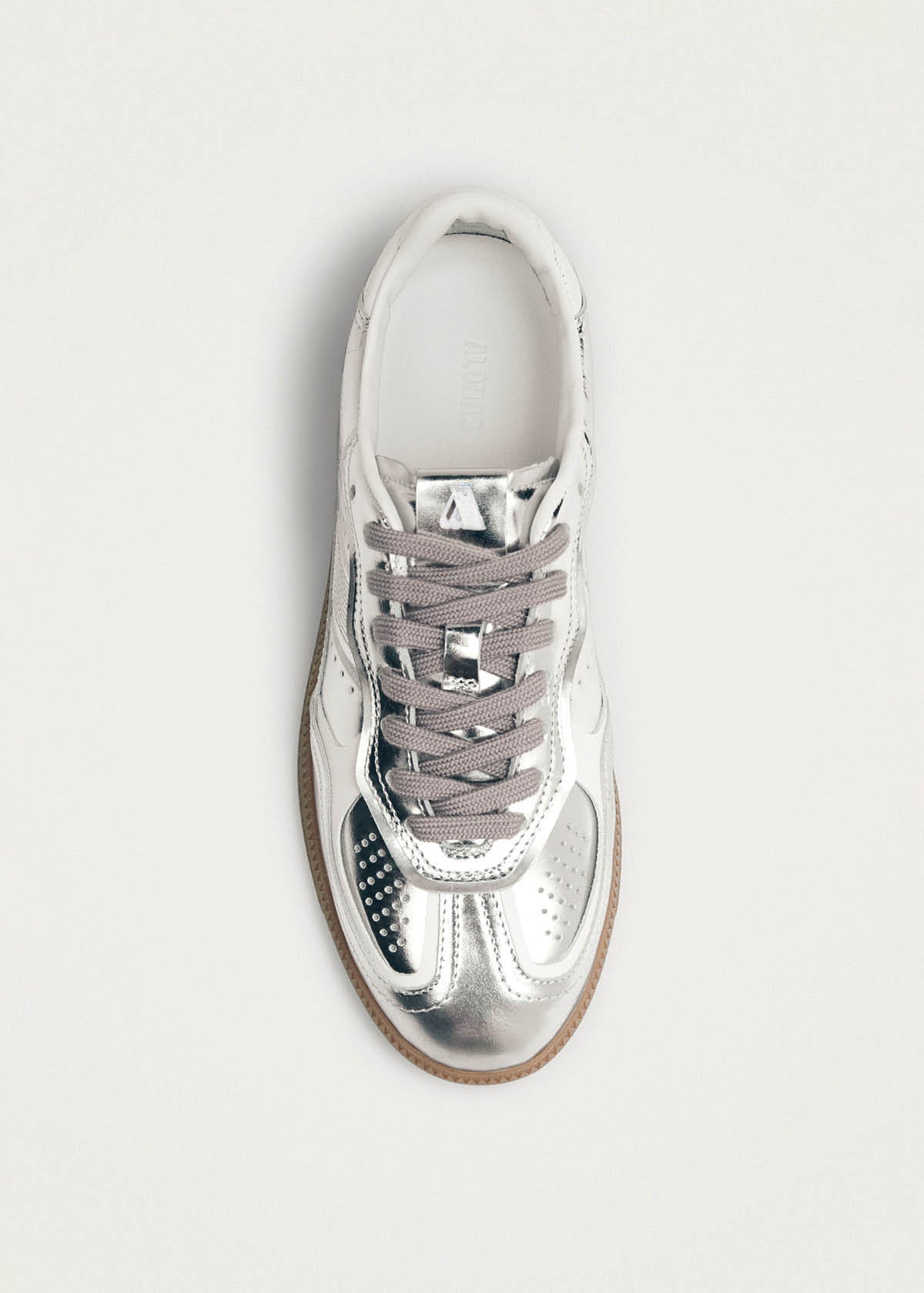 Tb.490 Rife Shimmer Silver Cream Leather Sneakers - Image 5