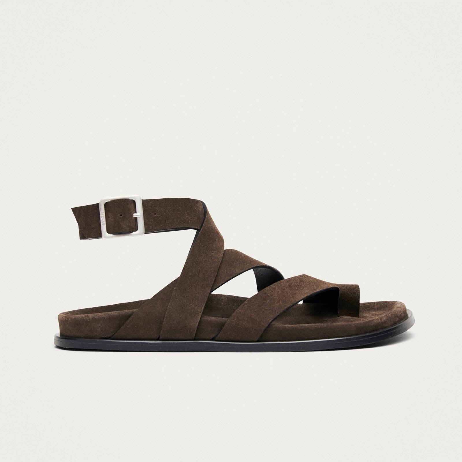 Tide Suede Brown Leather Sandals - Image 3