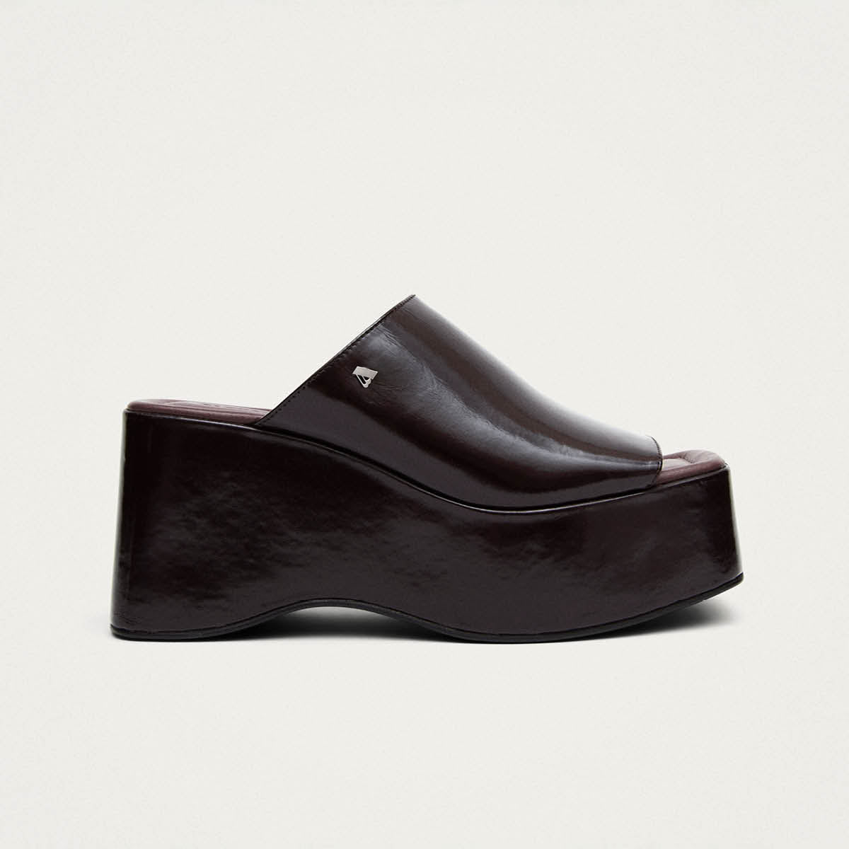 Vale Patent Brown Leather Sandals - Image 3
